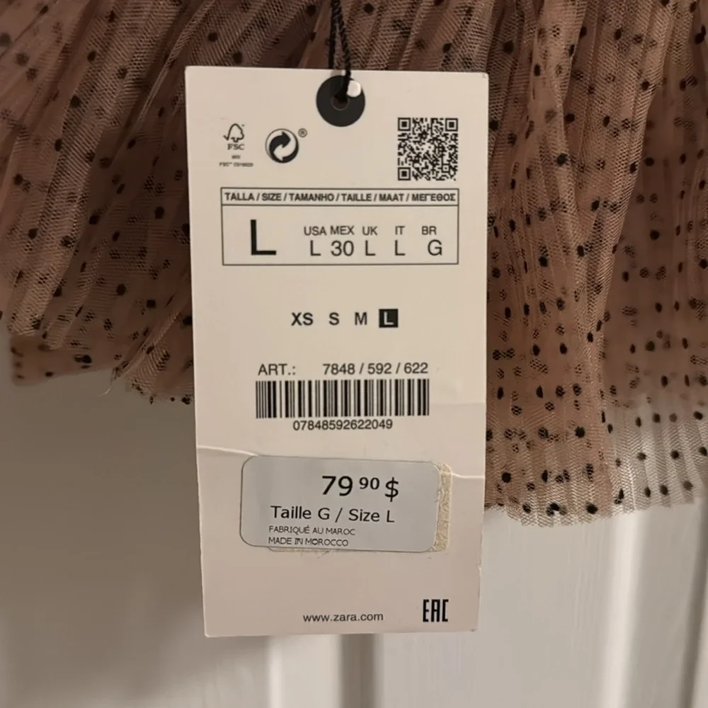 NWT Zara Tulle polka dot nude bustier top. - Picture 7 of 7